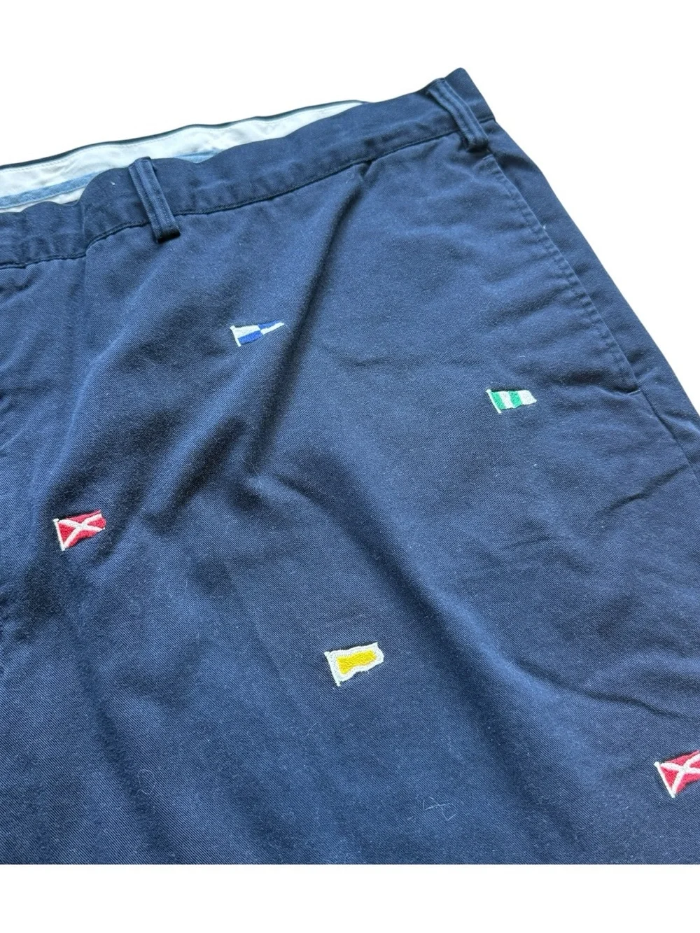 Polo Ralph Lauren Bedford Chino Shorts 52B Navy Nautical Flag Embroidered Golf